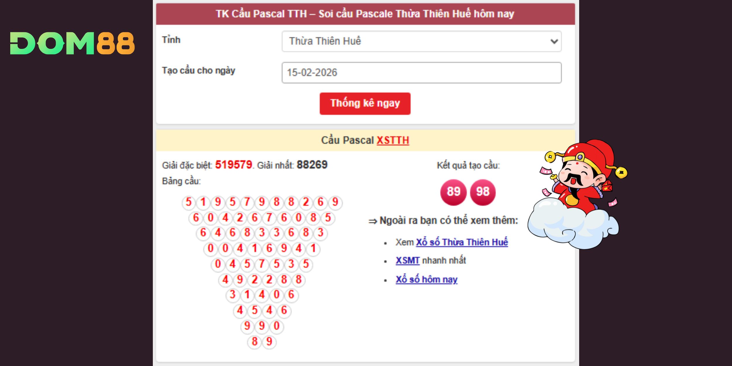 Dự đoán xổ số miền Trung phân tích trục 8-9