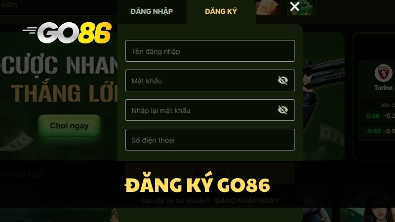 5 bước đăng ký tài khoản nhanh chóng trong 1 phút tại GO88