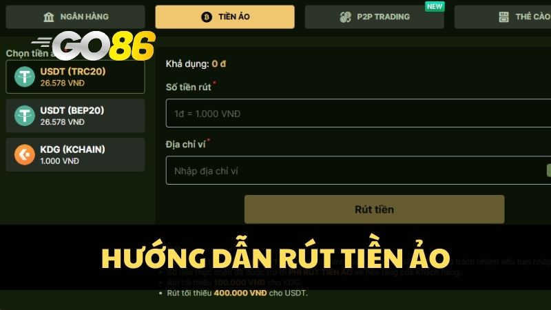 Rút vốn bằng tiền ảo phù hợp với người chơi hiện đại