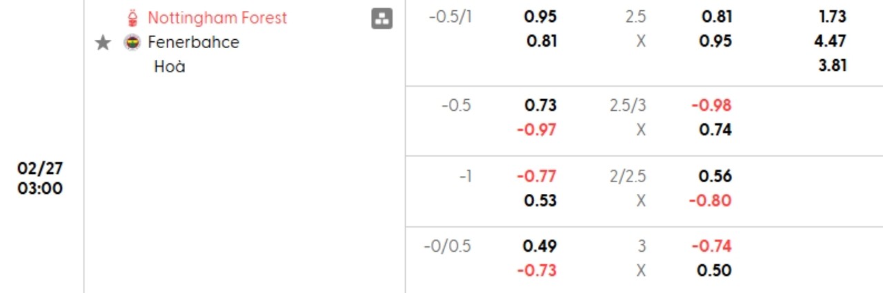 Phân tích kèo Nottingham vs Fenerbahce