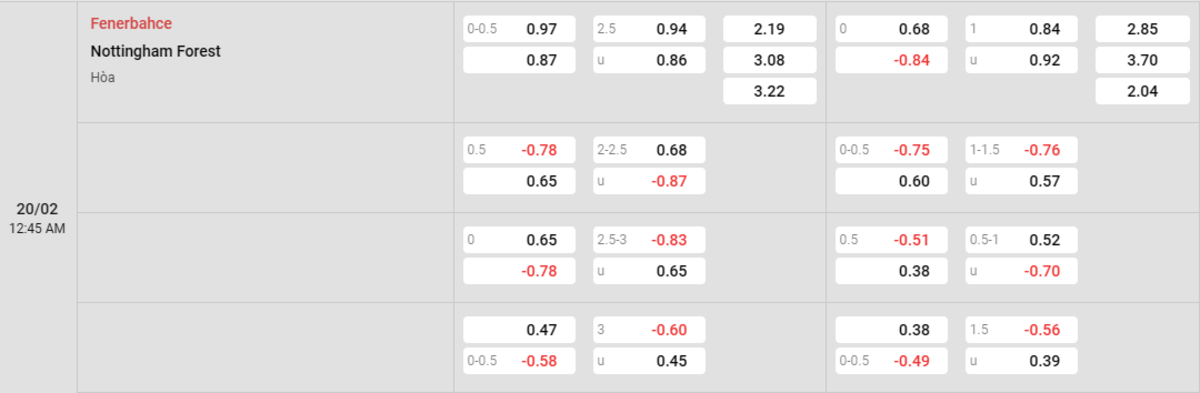 Soi kèo và nhận định Fenerbahce - Nottingham 