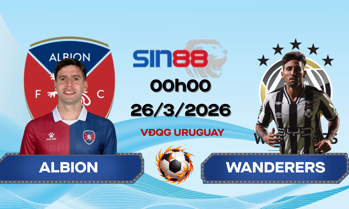 Soi kèo bóng đá Albion – Wanderers 00h00 ngày 26/03/2026 – VĐQG Uruguay