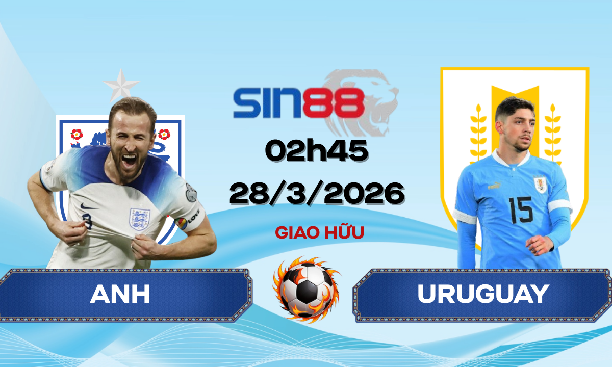 Soi kèo bóng đá Anh – Uruguay 02h45 ngày 28/03/2026 – Giao hữu