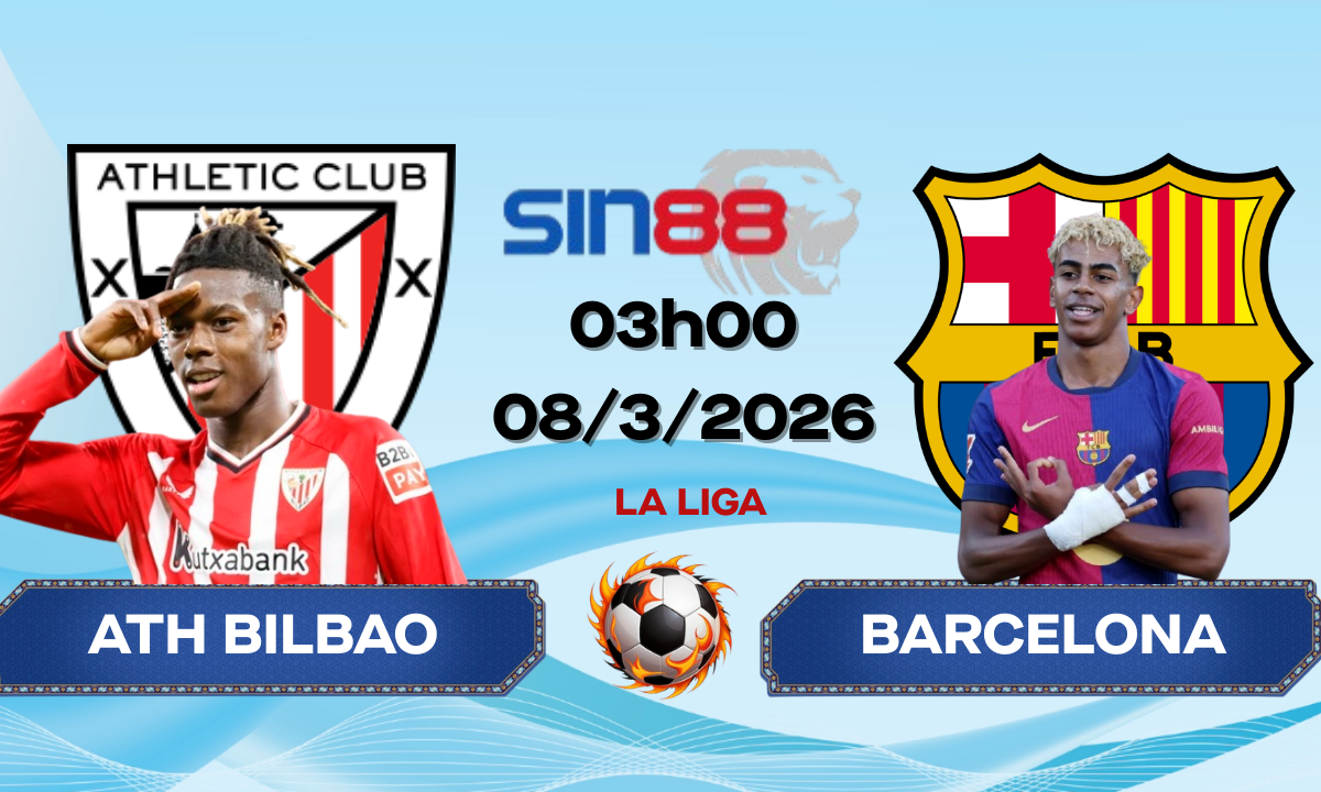 Soi kèo bóng đá Ath Bilbao - Barcelona 03h00 ngày 08/03/2026 - La Liga