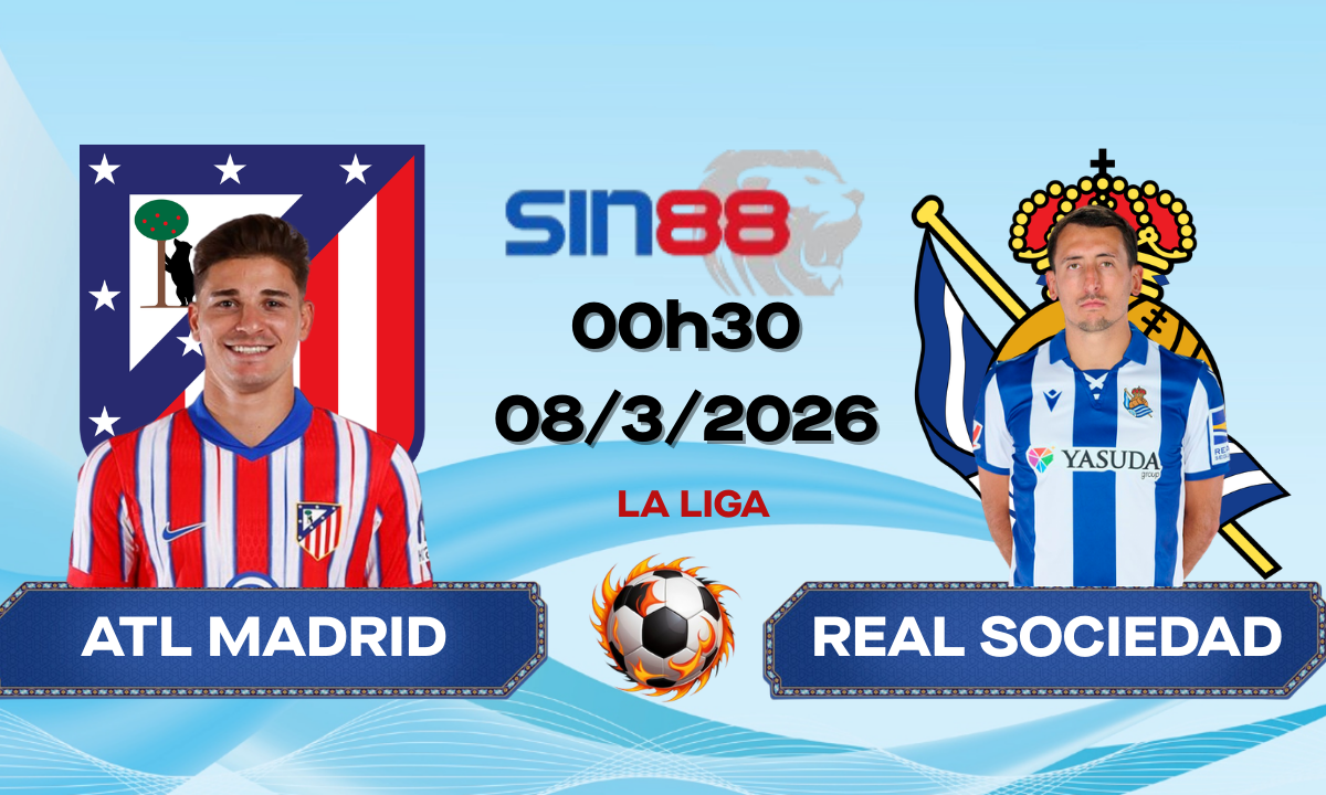 Soi kèo bóng đá Atl. Madrid - Real Sociedad 00h30 ngày 08/03/2026 - La Liga