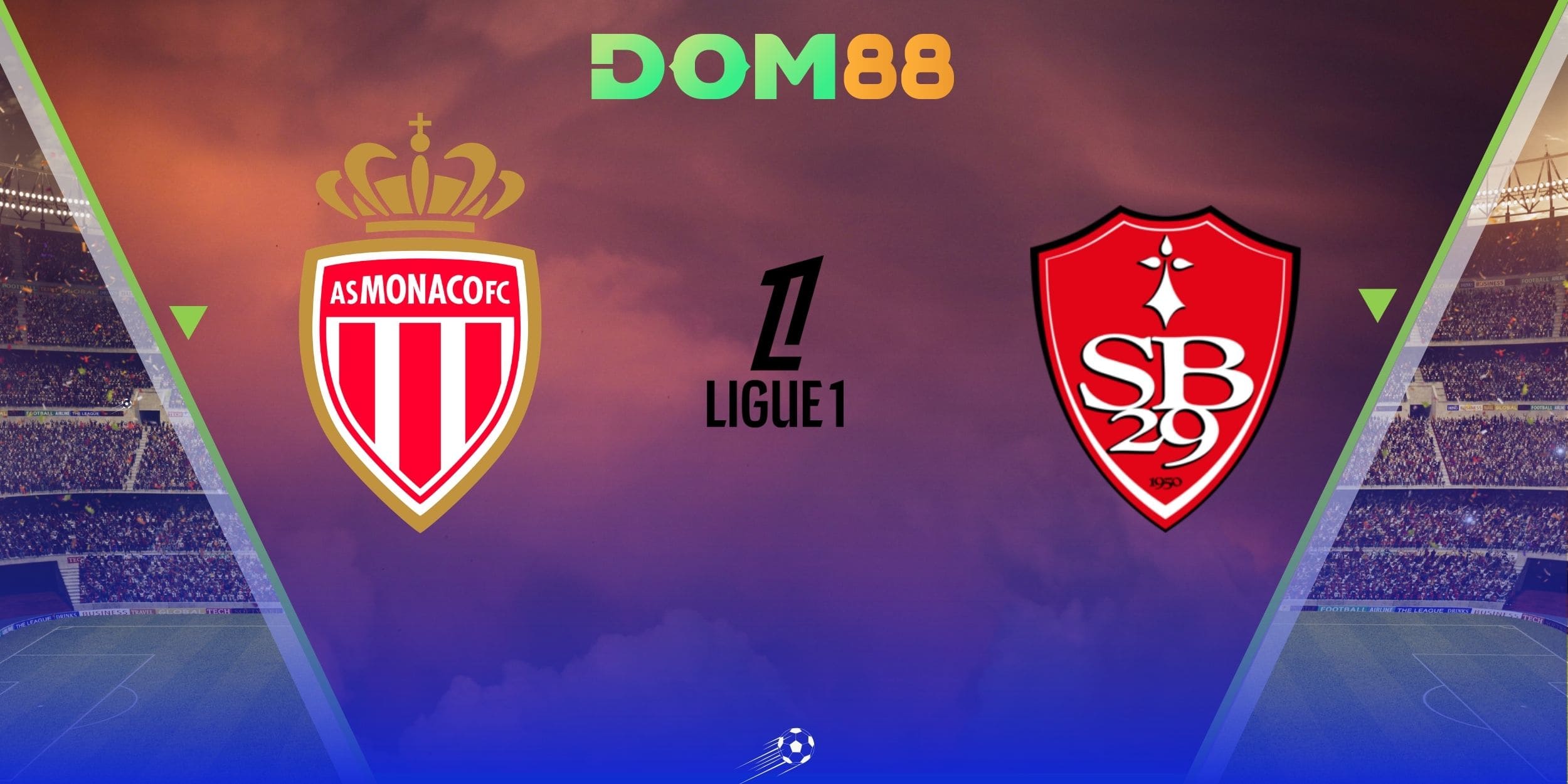 Cuộc đối đầu Monaco vs Brest tại sân vận động Stade Louis II