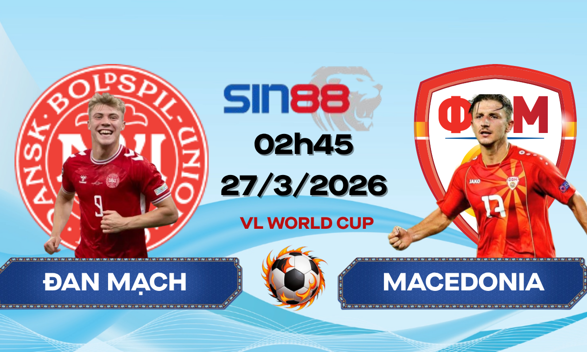 Soi kèo bóng đá Đan Mạch – Macedonia 02h45 ngày 27/03/2026 – Vòng loại World Cup