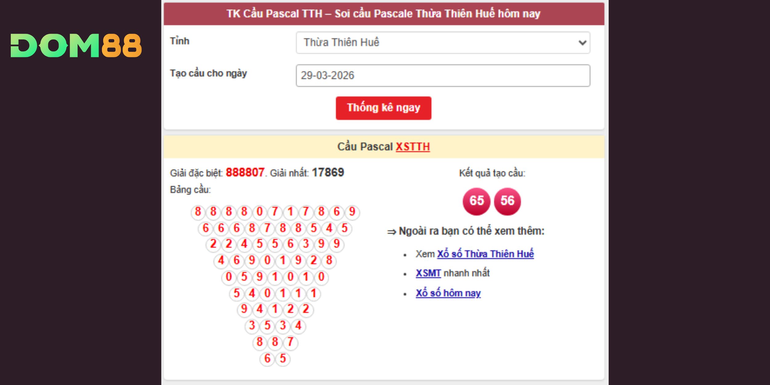 Dự đoán xổ số miền Trung với cặp số đảo 65 - 56