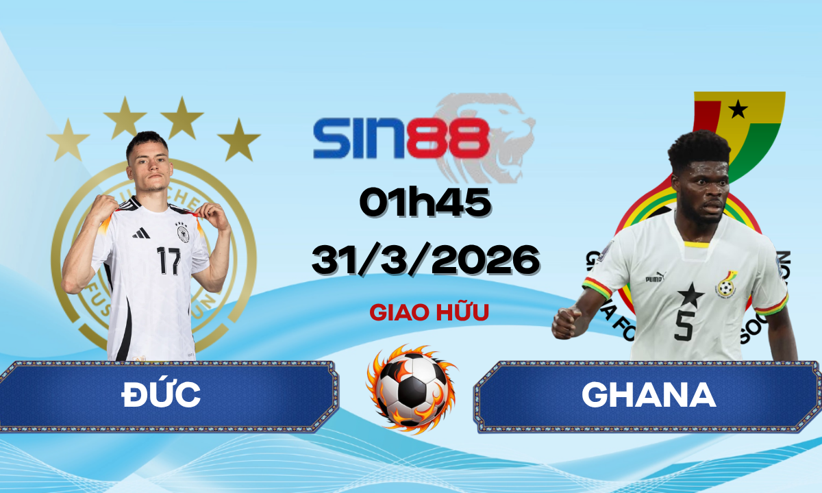 Soi kèo bóng đá Đức – Ghana 01h45 ngày 31/03/2026 – Giao hữu