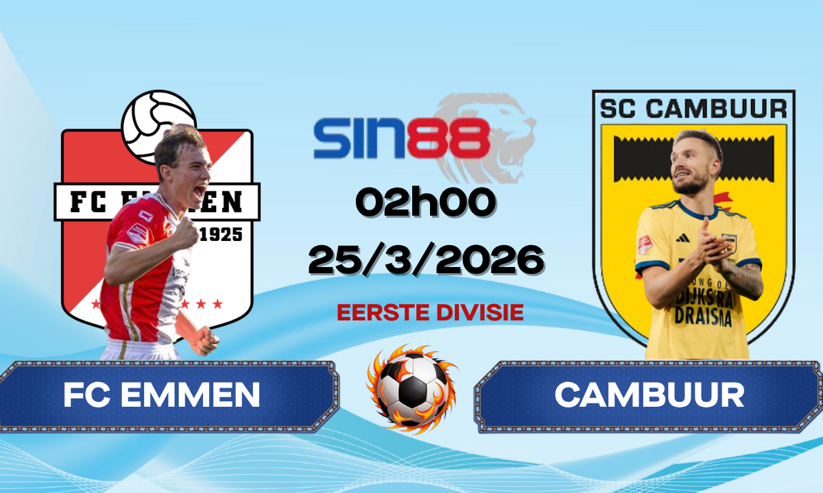 Soi kèo bóng đá FC Emmen - Cambuur 02h00 ngày 25/03/2026 - VĐQG Hà Lan