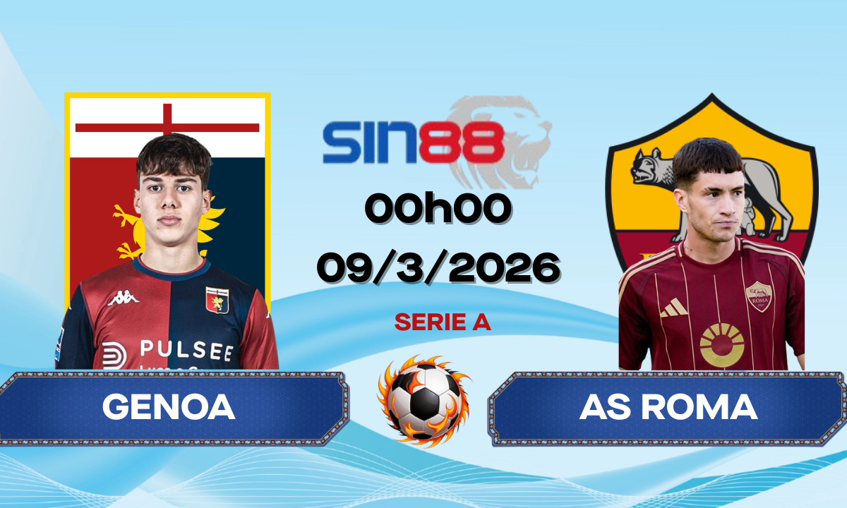 Soi kèo bóng đá Genoa - AS Roma 00h00 ngày 09/03/2026 - Serie A