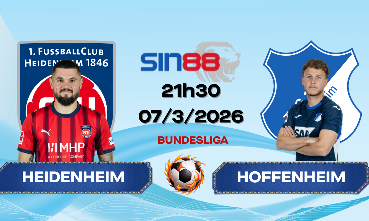 Soi kèo bóng đá Heidenheim - Hoffenheim 21h30 ngày 07/03/2026 - Bundesliga
