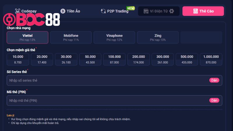 Kênh nhận thưởng bằng thẻ cào uy tín, an toàn 100%