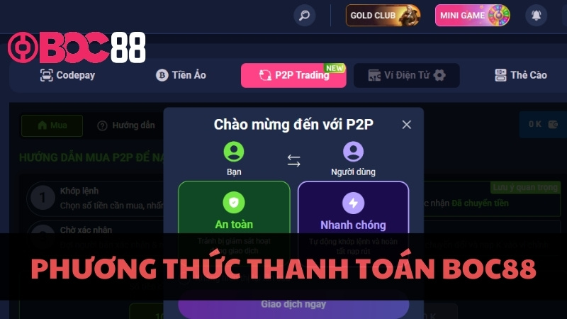 Phương thức thanh toán BOC88
