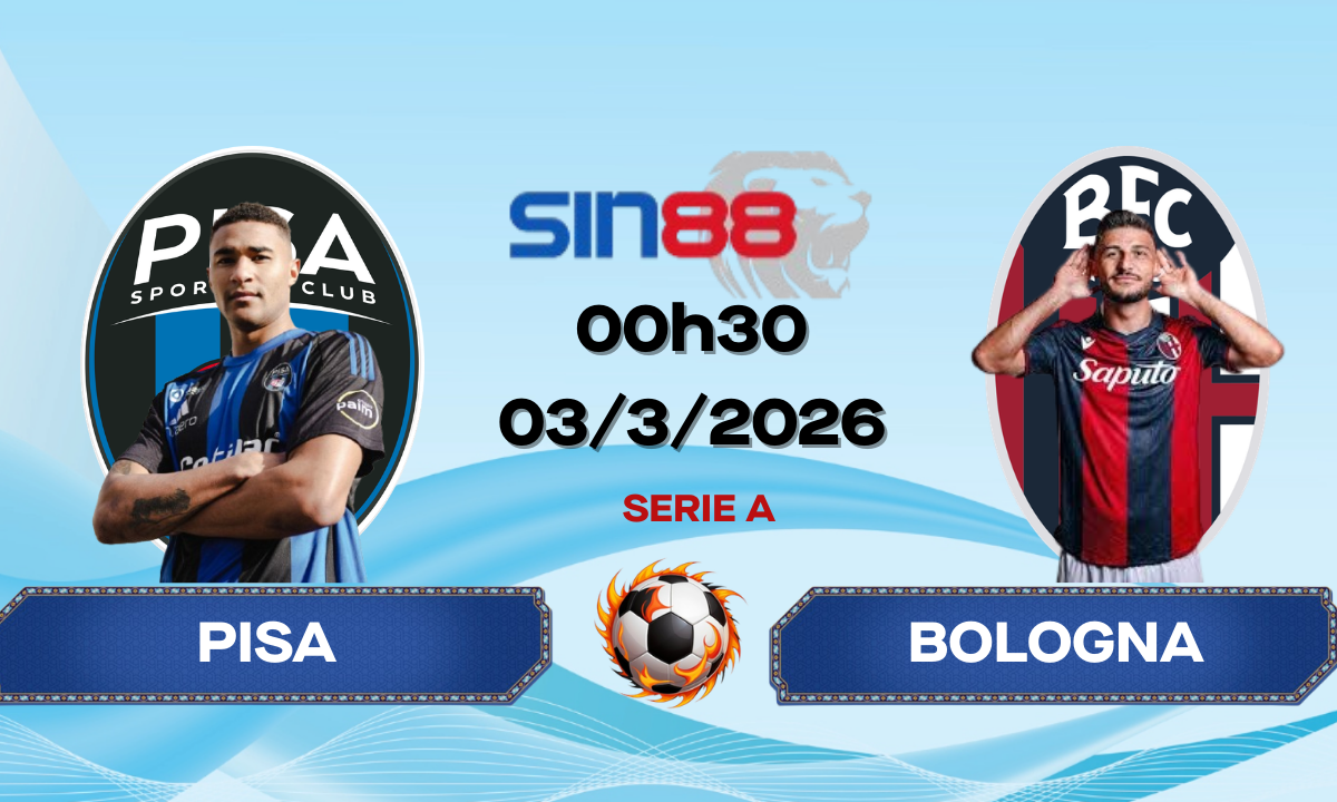Soi kèo bóng đá Pisa – Bologna 00h30 ngày 03/03/2026 – Serie A