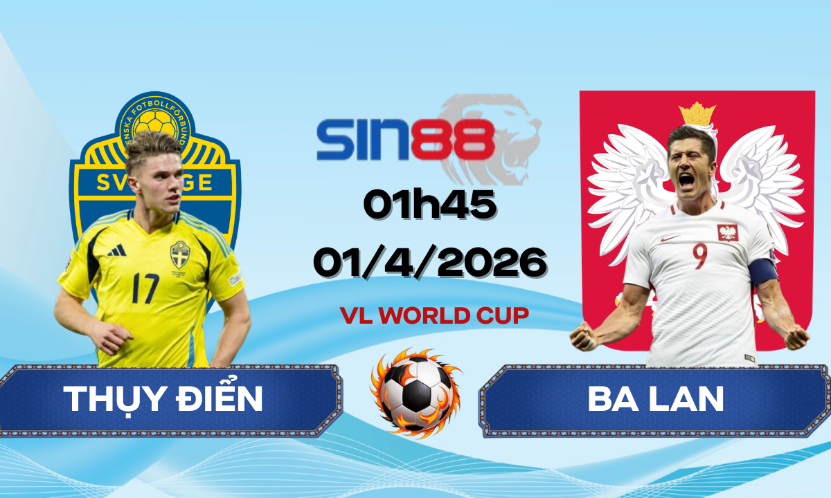 Soi kèo bóng đá Thụy Điển – Ba Lan 01h45 ngày 01/04/2026 – Vòng loại World Cup