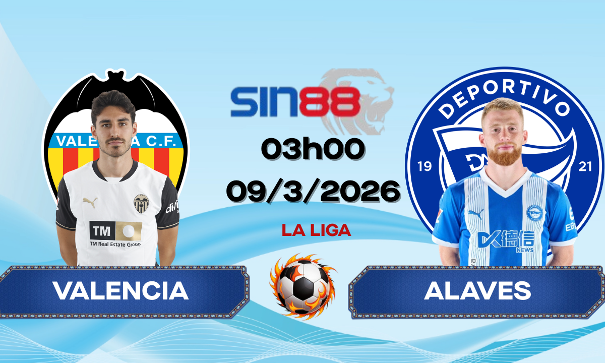Soi kèo bóng đá Valencia - Alaves 03h00 ngày 09/03/2026 - La Liga