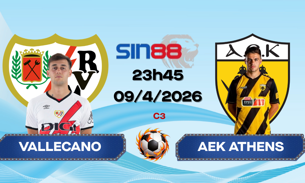 Soi kèo bóng đá Rayo Vallecano – AEK Athens 23h45 ngày 09/04/2026 – Conference League