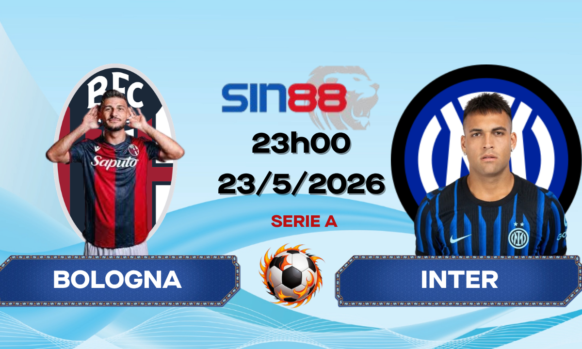 Soi kèo bóng đá Bologna - Inter 23h00 ngày 23/05/2026 - Serie A
