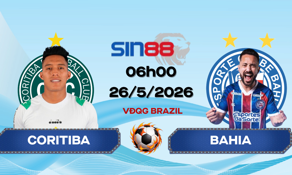 Soi kèo bóng đá Coritiba - Bahia 06h00 ngày 26/05/2026 - Serie A Betano