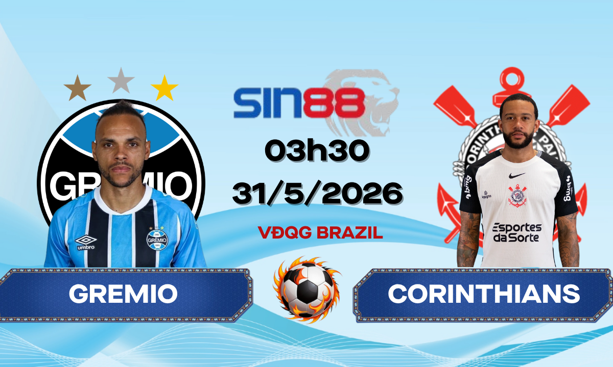 Soi kèo bóng đá Gremio - Corinthians 03h30 ngày 31/05/2026 - VĐQG Brazil