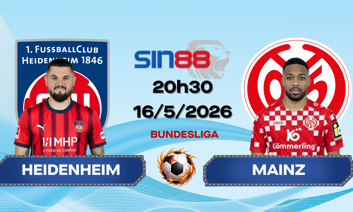 Soi kèo bóng đá Heidenheim - Mainz 20h30 ngày 16/05/2026 - Bundesliga