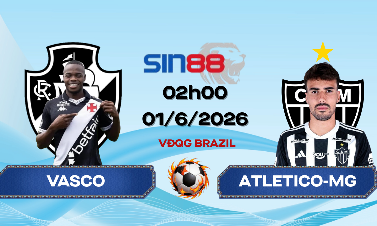 Soi kèo bóng đá Vasco – Atletico-MG 02h00 ngày 01/06/2026 – VĐQG Brazil