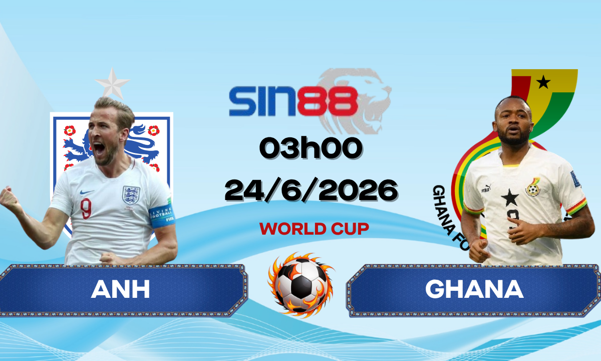 Soi kèo bóng đá Anh – Ghana 03h00 ngày 24/06/2026 – World Cup