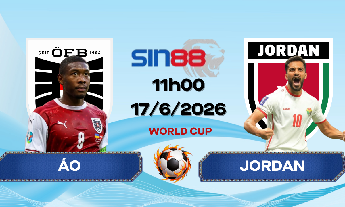 Soi kèo bóng đá Áo – Jordan 11h00 ngày 17/06/2026 – World Cup