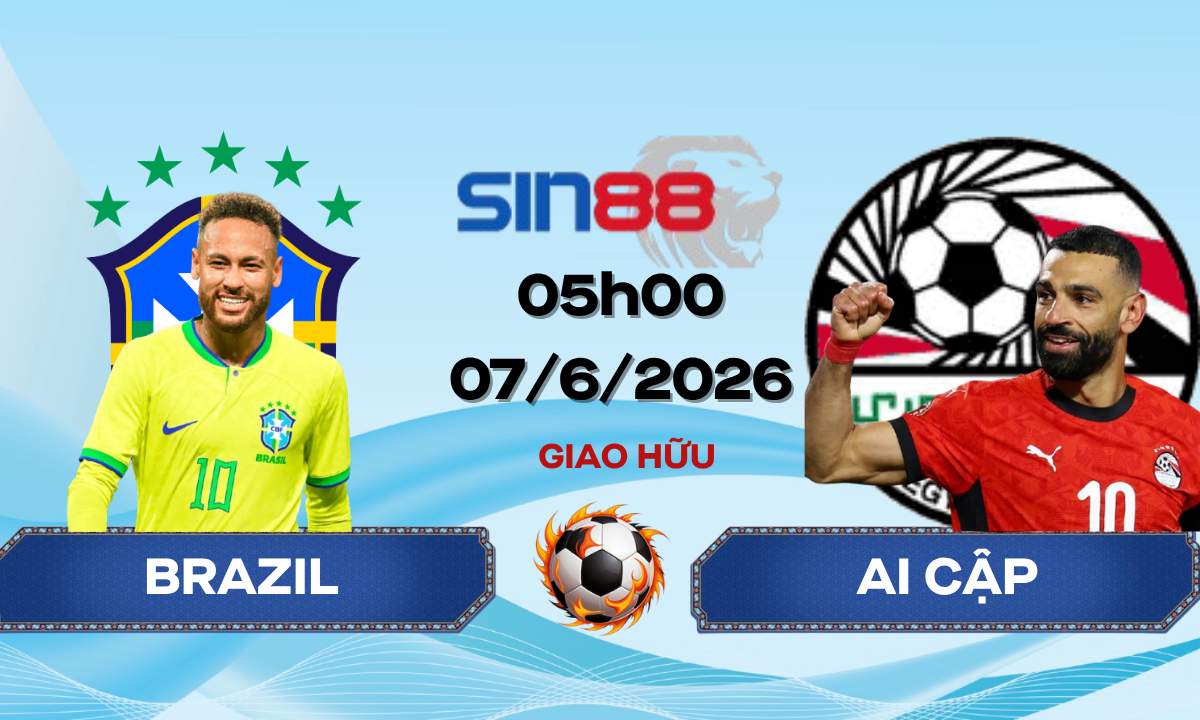 Soi kèo bóng đá Brazil – Ai Cập 05h00 ngày 07/06/2026 – Giao hữu