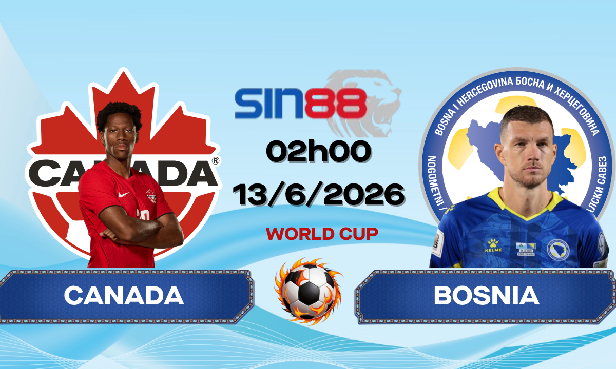 Soi kèo bóng đá Canada – Bosnia 02h00 ngày 13/06/2026 – World Cup