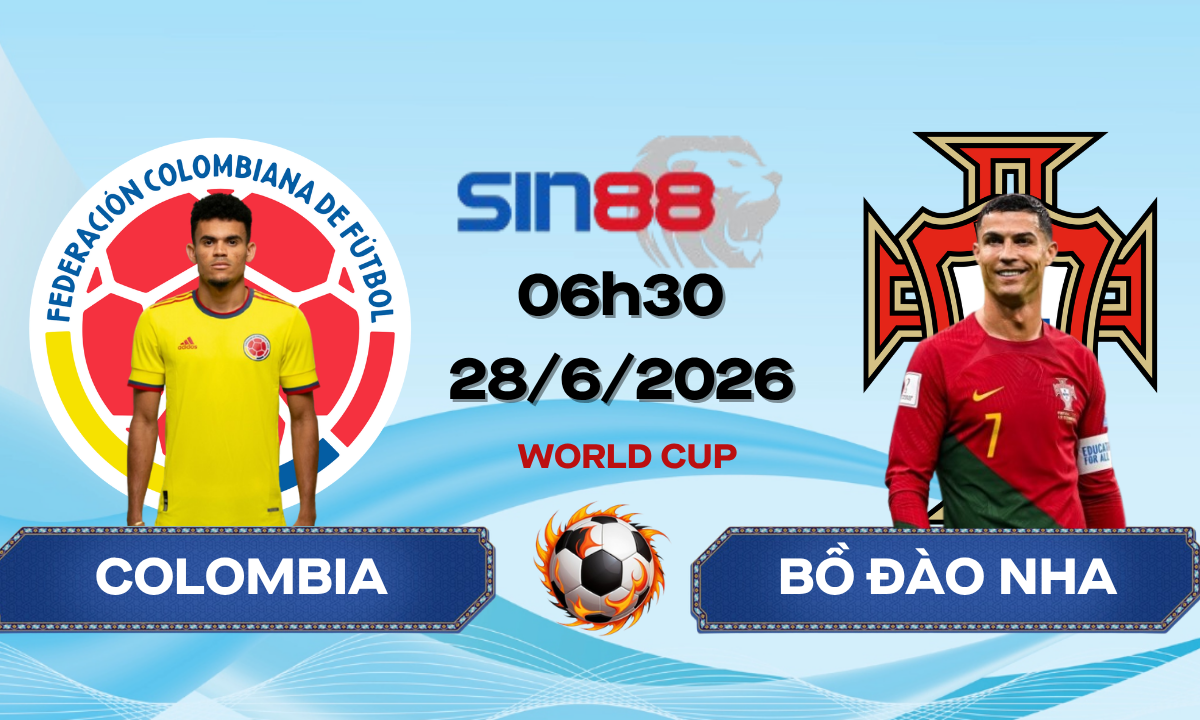 Soi kèo bóng đá Colombia - Bồ Đào Nha 06h30 ngày 28/06/2026 - World Cup