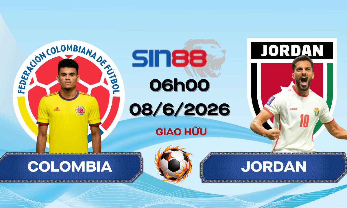Soi kèo bóng đá Colombia – Jordan 06h00 ngày 08/06/2026 – Giao hữu
