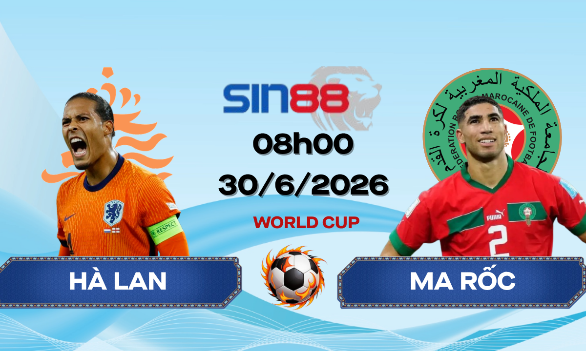 Soi kèo bóng đá Hà Lan - Ma Rốc 08h00 ngày 30/06/2026 - World Cup