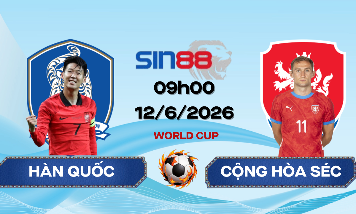 Soi kèo bóng đá Hàn Quốc – Cộng hòa Séc 09h00 ngày 12/06/2026 – World Cup