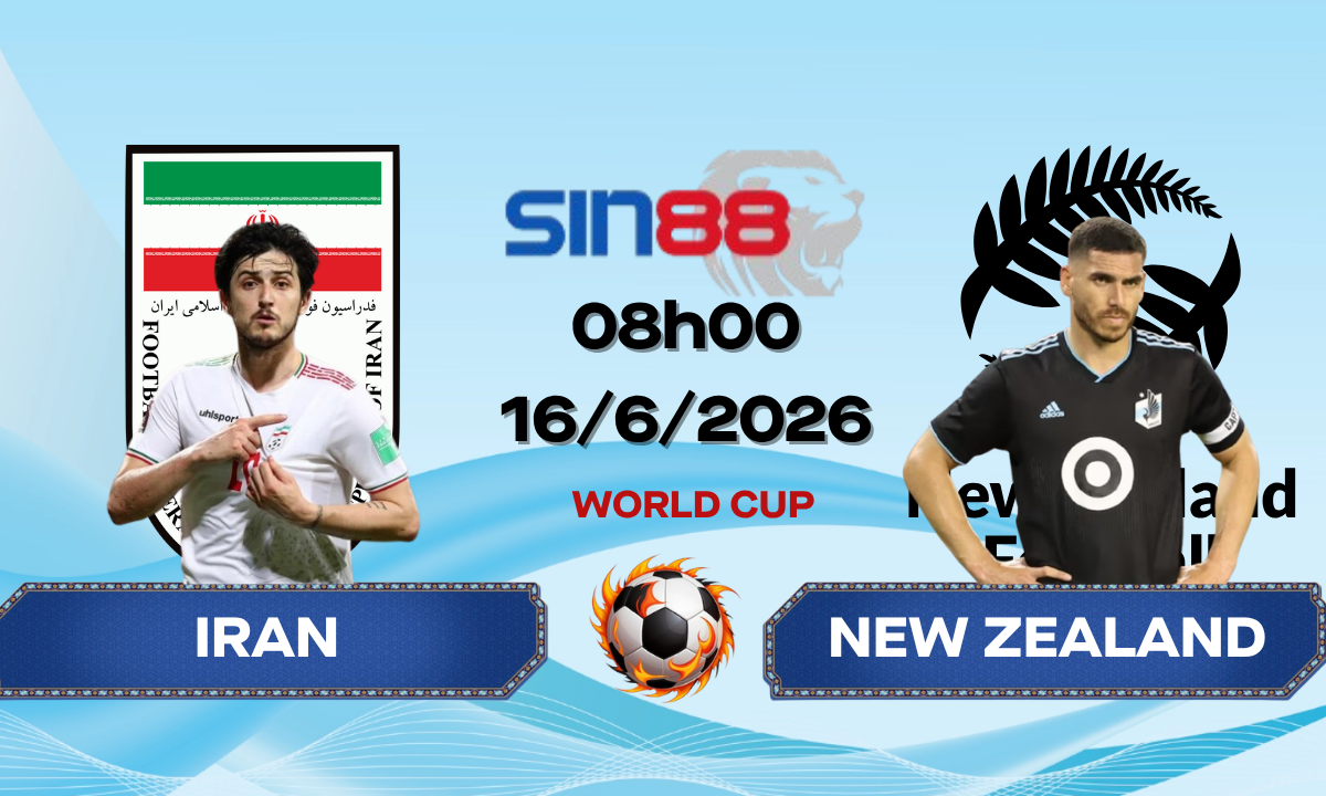 Soi kèo bóng đá Iran – New Zealand 08h00 ngày 16/06/2026 – World Cup