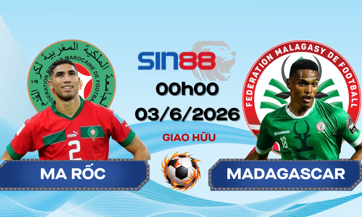 Soi kèo bóng đá Ma Rốc – Madagascar 00h00 ngày 03/06/2026 – Giao hữu
