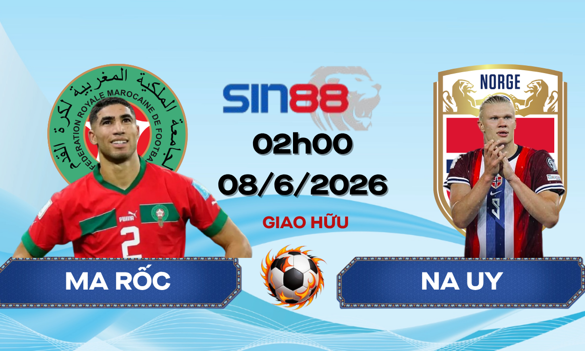 Soi kèo bóng đá Ma Rốc – Na Uy 02h00 ngày 08/06/2026 – Giao hữu