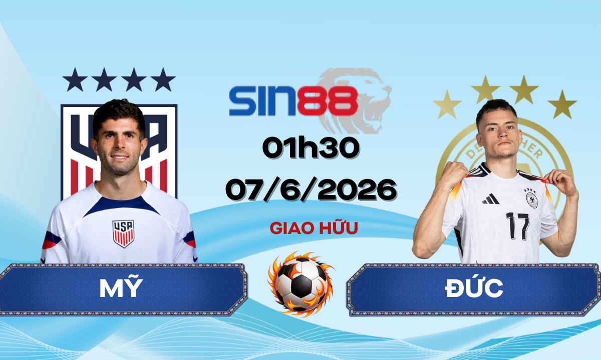 Soi kèo bóng đá Mỹ – Đức 01h30 ngày 07/06/2026 – Giao hữu