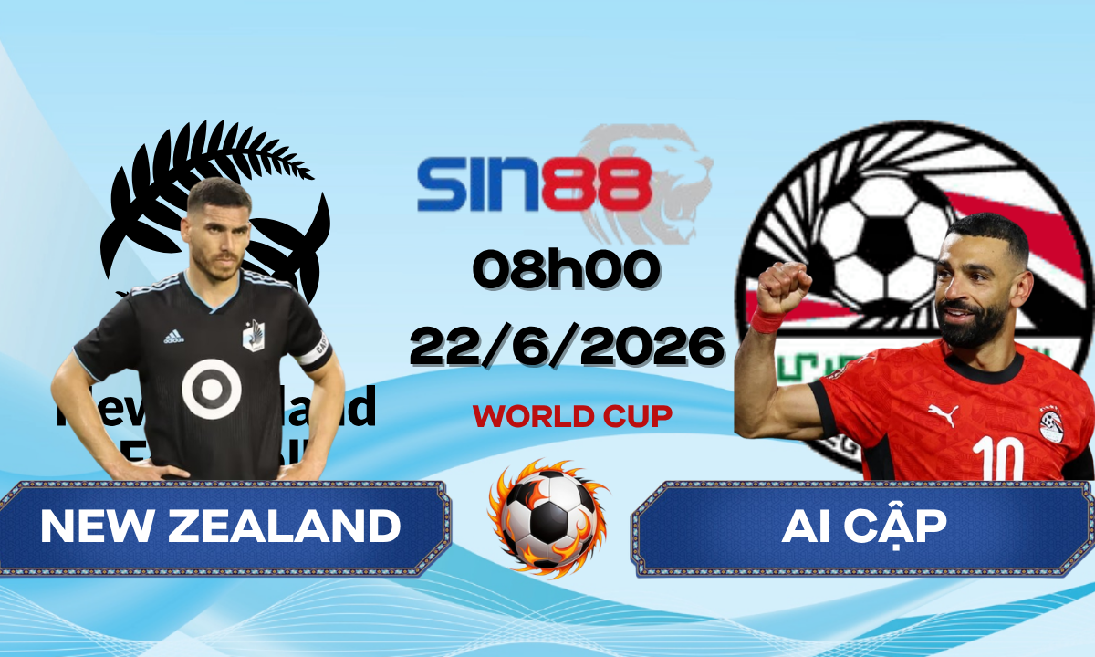 Soi kèo bóng đá New Zealand – Ai Cập 08h00 ngày 22/06/2026 – World Cup