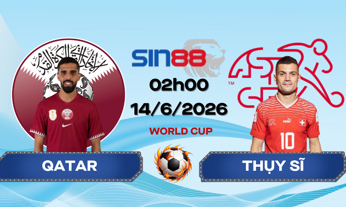Soi kèo bóng đá Qatar – Thụy Sĩ 02h00 ngày 14/06/2026 – World Cup