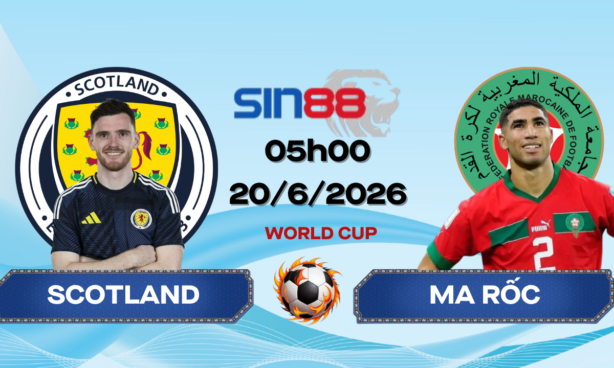 Soi kèo bóng đá Scotland - Ma Rốc 05h00 ngày 20/06/2026 - World Cup