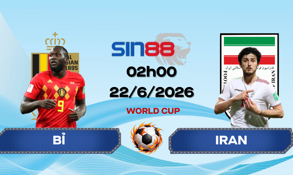 Soi kèo bóng đá Bỉ – Iran 02h00 ngày 22/06/2026 – World Cup