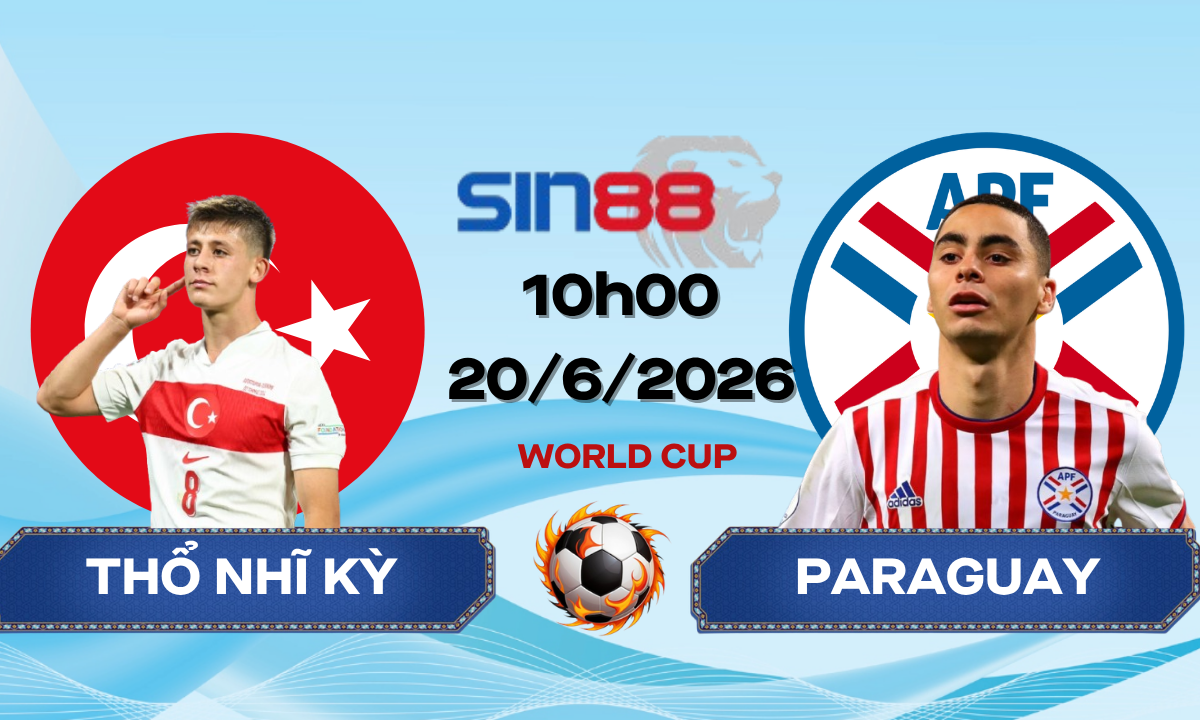 Soi kèo bóng đá Thổ Nhĩ Kỳ - Paraguay 10h00 ngày 20/06/2026 - World Cup