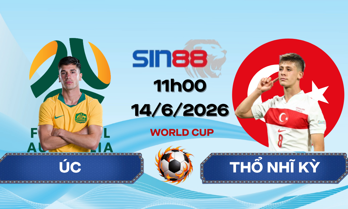 Soi kèo bóng đá Úc – Thổ Nhĩ Kỳ 11h00 ngày 14/06/2026 – World Cup