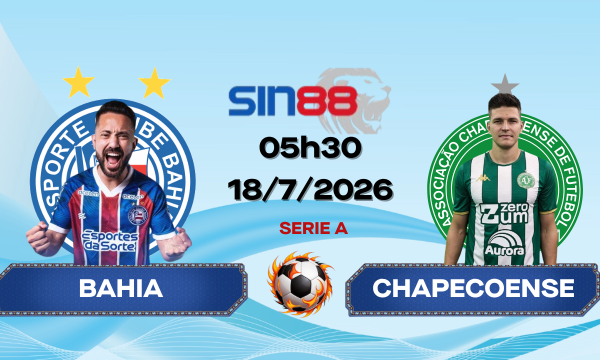 Soi kèo bóng đá Bahia - Chapecoense-SC 05h30 ngày 18/07/2026 - Serie A