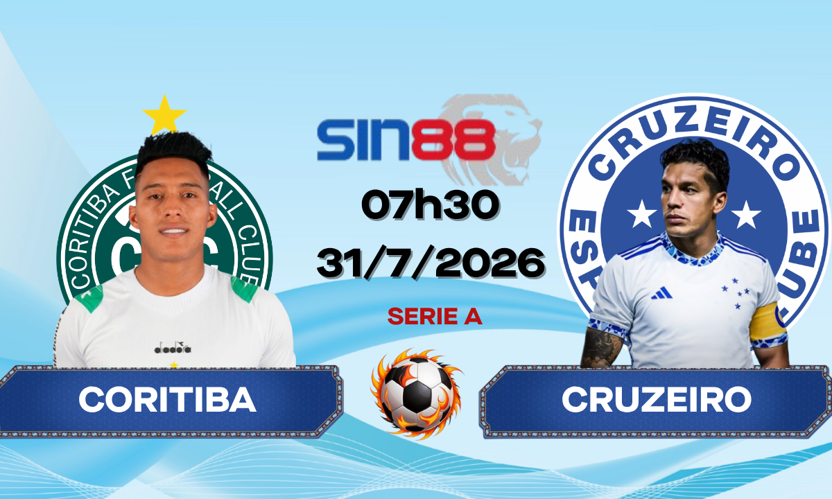 Soi kèo bóng đá Coritiba – Cruzeiro 07h30 ngày 31/07/2026 – Serie A