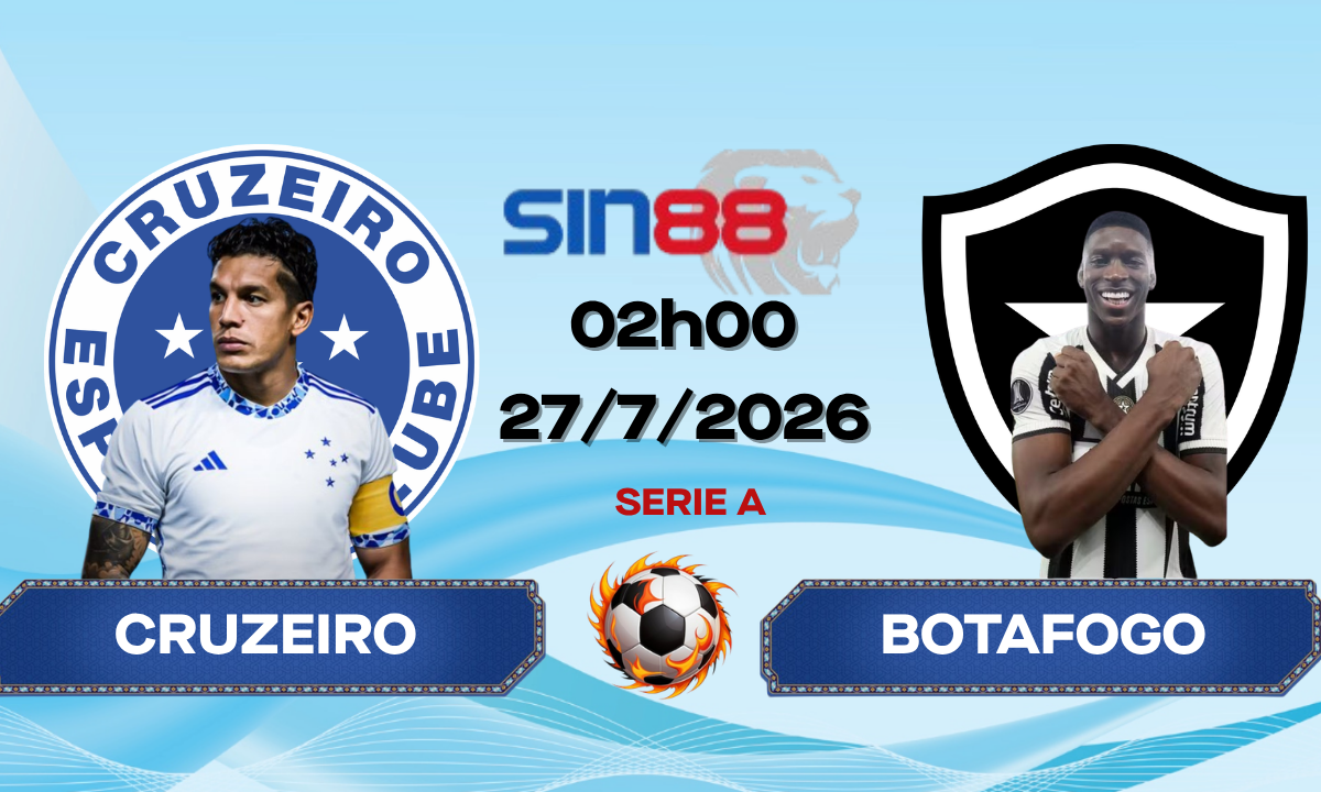 Soi kèo bóng đá Cruzeiro – Botafogo RJ 02h00 ngày 27/07/2026 – Serie A