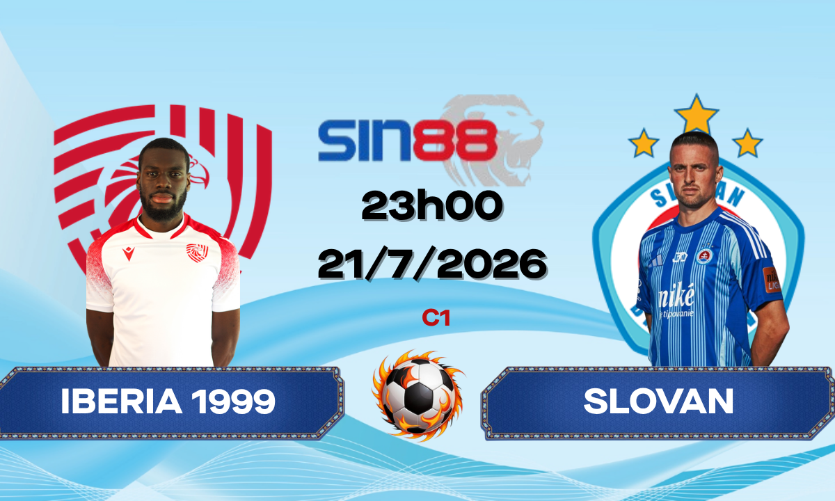 Soi kèo bóng đá Iberia 1999 – Slovan Bratislava 23h00 ngày 21/07/2026 – Champions League