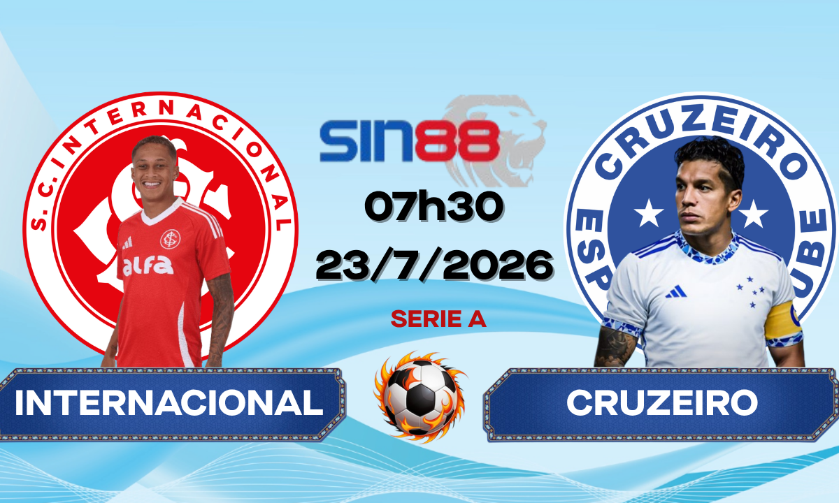 Soi kèo bóng đá Internacional – Cruzeiro 07h30 ngày 23/07/2026 – Serie A